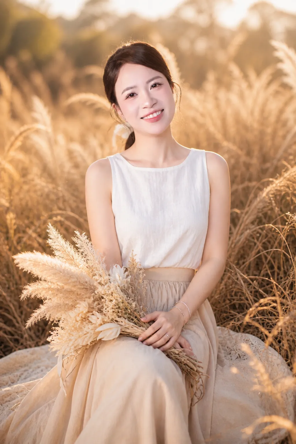Nàng thơ giữa cánh đồng cỏ lau