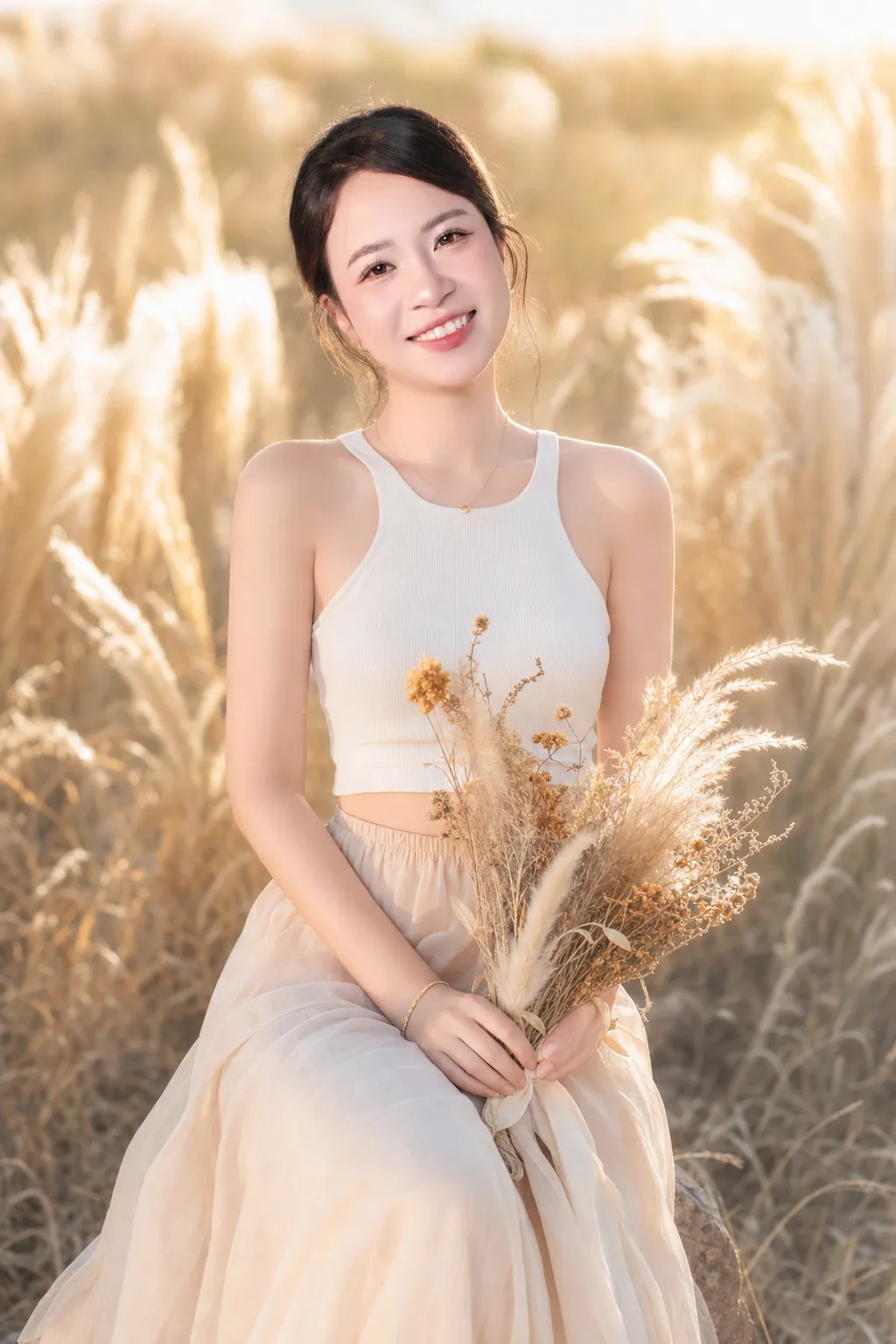 Phong cách Hàn Quốc thơ mộng giữa cánh đồng cỏ lau