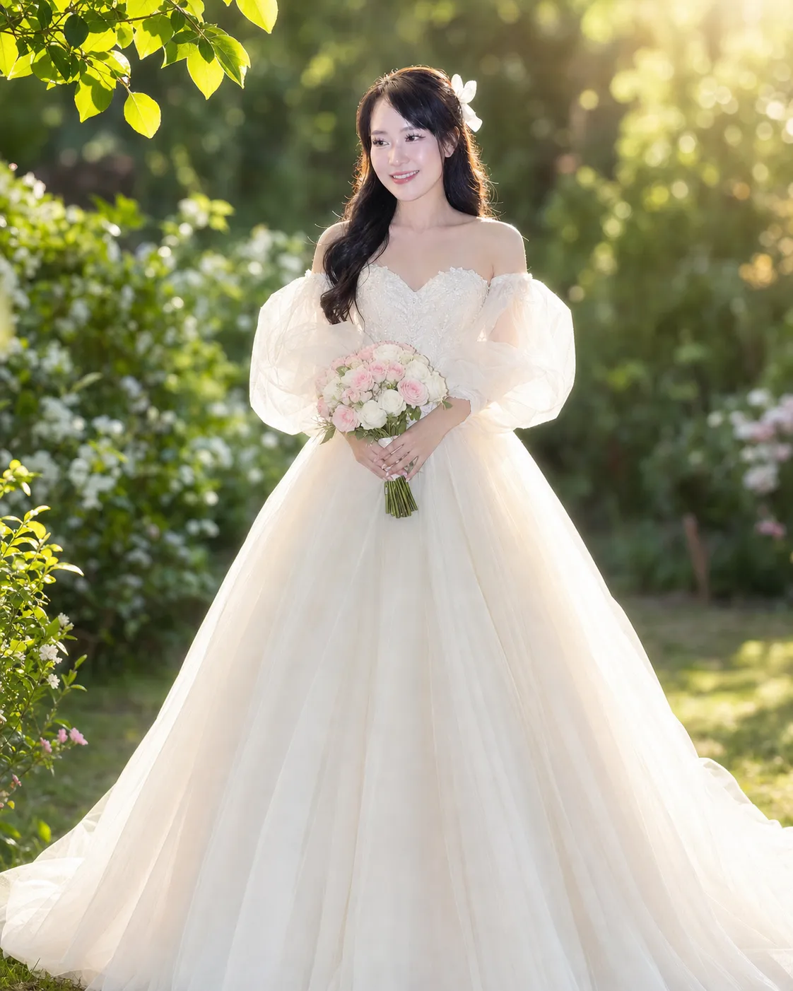 Nàng Thơ Váy Cưới Giữa Khu Vườn Nắng Vàng