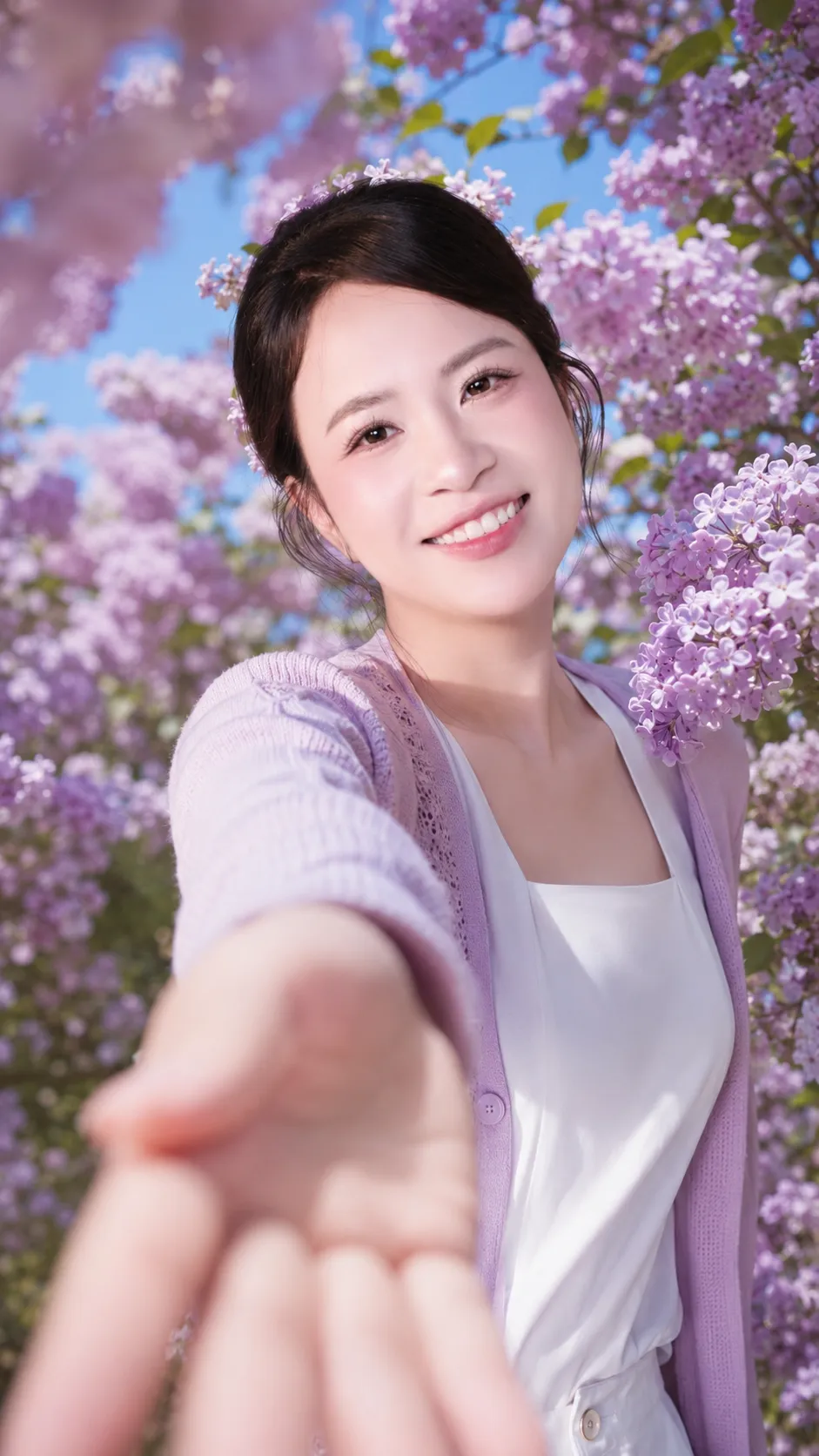 Spring Lilac Hand-Hold Selfie – Nắm Tay Dưới Vòm Hoa Tử Đinh Hương